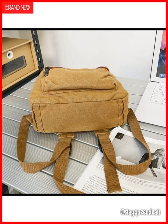 Canvas Small Backpack Purse Women Teen Girls Grunge School Travel Daypack main image 4